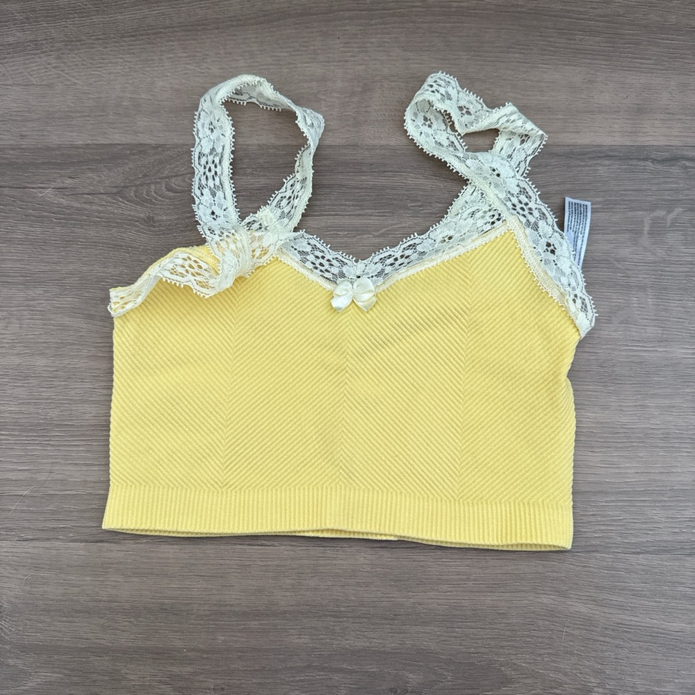 urban outfitters Yellow Camisole with Lace Detail